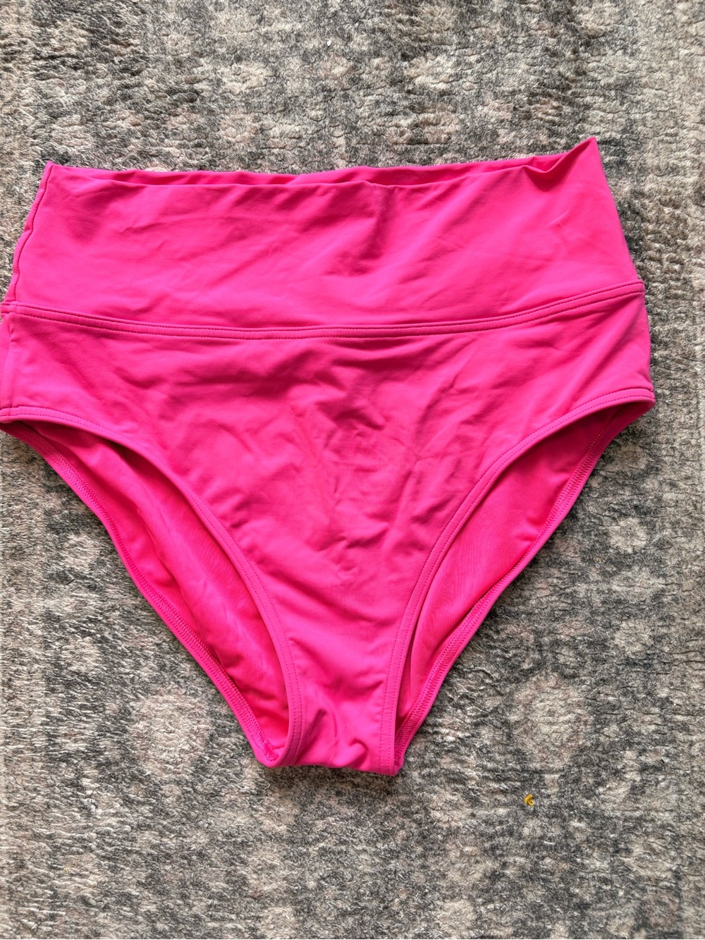 Lands' End High-Waist Swim Bottoms in Bright Pink